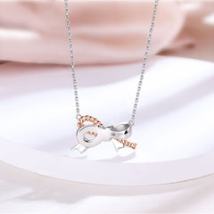 S925 Silver Braided Bow Pendant Necklace