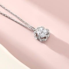 S925 Silver Bow & Heart Pendant Necklace