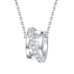 S925 Silver Multi-Loop Pendant Necklace