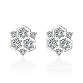 S925 Silver Honeycomb Dangle Earrings