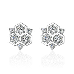 S925 Silver Honeycomb Dangle Earrings