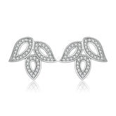 S925 Clover Leaf Earrings - CZ Silver Jewelry