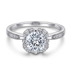 S925 Silver 1ct CZ Floral Ring - Minimalist Luxury