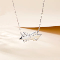 S925 Silver Bow Pendant Necklace