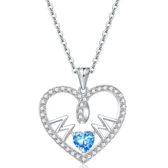 S925 Silver 5A Zircon Heart Necklace