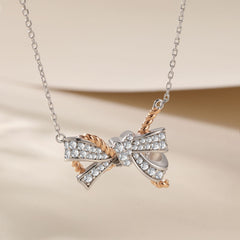 S925 Silver Gold-Plated Bow Necklace