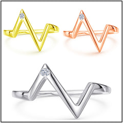 925 Silver ECG Geometric Ring