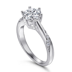 925 Silver 1ct Six-Prong Solitaire Ring