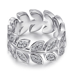 925 Silver Leaf Wrap Ring