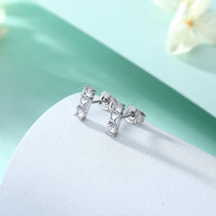 S925 Silver Letter Zircon Stud Earrings