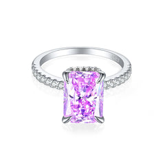 S925 Silver 4ct Gemstone Ring - Icy Cut 8x11mm