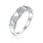 925 Silver Open Heart Accent Ring