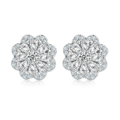 925 Silver Flower Ring Earrings Necklace Jewelry