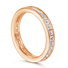 Square T-Bar Wedding Ring – Full Diamond Sterling Silver