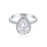 S925 4ct Flame-Cut Gemstone Ring - Icy CZ