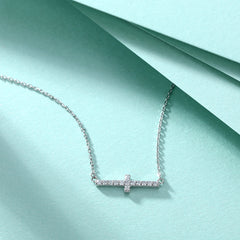 S925 Silver Cross Zircon Necklace