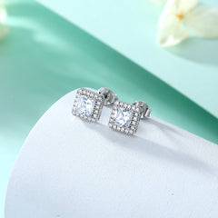 925 Silver Square Prong Zirconia