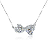 S925 Silver Double Heart Zircon Necklace