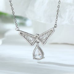 S925 Silver 1.25ct Zircon Teardrop Tassel Necklace