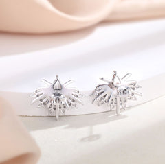 S925 Full CZ Studs - Luxe Silver Earrings