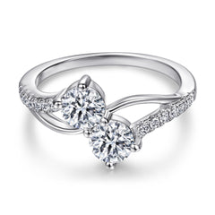 925 Silver Zircon Necklace Ring Simple Earrings Set