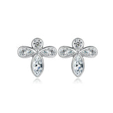 925 Silver Bee Clover Studs