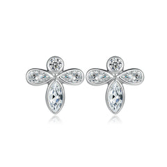 925 Silver Bee Clover Studs