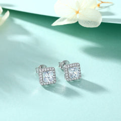 925 Silver Square Prong Zirconia
