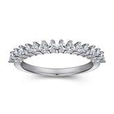 925 Silver Heart Row Ring