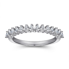 925 Silver Heart Row Ring