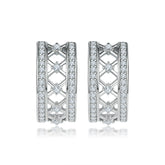 S925 Silver Half Hoop Zircon Earrings