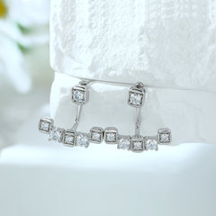 S925 Silver Tassel Smile Stud Earrings