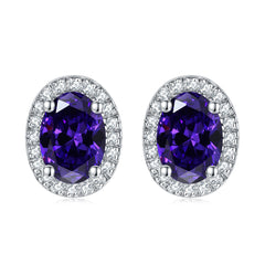 S925 Silver Birthstone Zircon Stud Earrings