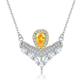 S925 Silver Crown V-Pendant Necklace