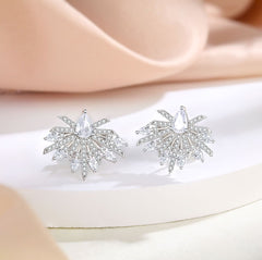 S925 Full CZ Studs - Luxe Silver Earrings