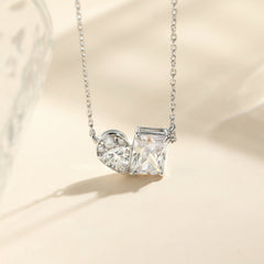 S925 Silver 2ct Square Zircon Necklace