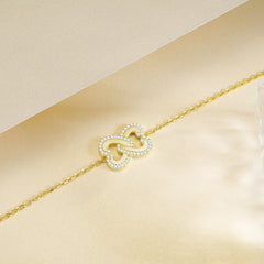 S925 Silver Linked Hearts Bracelet - Valentine's Jewelry