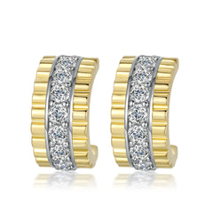 S925 Silver Zircon Hoop Earrings