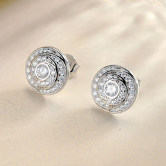 S925 CZ Stud Earrings - Luxe Silver Jewelry