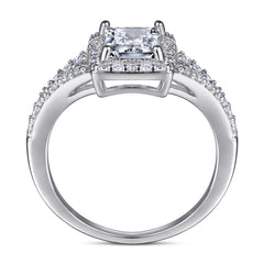 925 Silver Rectangle CZ Ring - Index Finger Jewelry