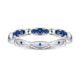 925 Silver Blue CZ Pavé Band Ring