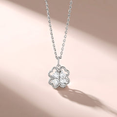 S925 Silver Bow & Heart Pendant Necklace