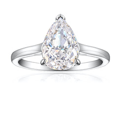 925 Silver 4ct Teardrop Ice Halo Ring