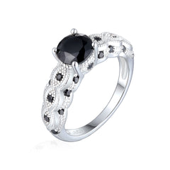 925 Silver Nano Black CZ Statement Ring