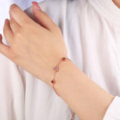 S925 Rose Gold Teardrop Bracelet - Trendy Jewelry