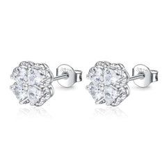 S925 Clover CZ Earrings - Luxe Silver Jewelry