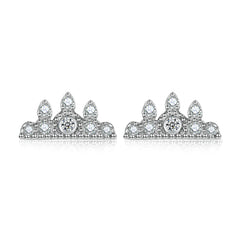 925 Silver Crown Ring Unique Earrings Necklace Set