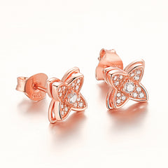 925 Silver Rose Gold Clover Windmill