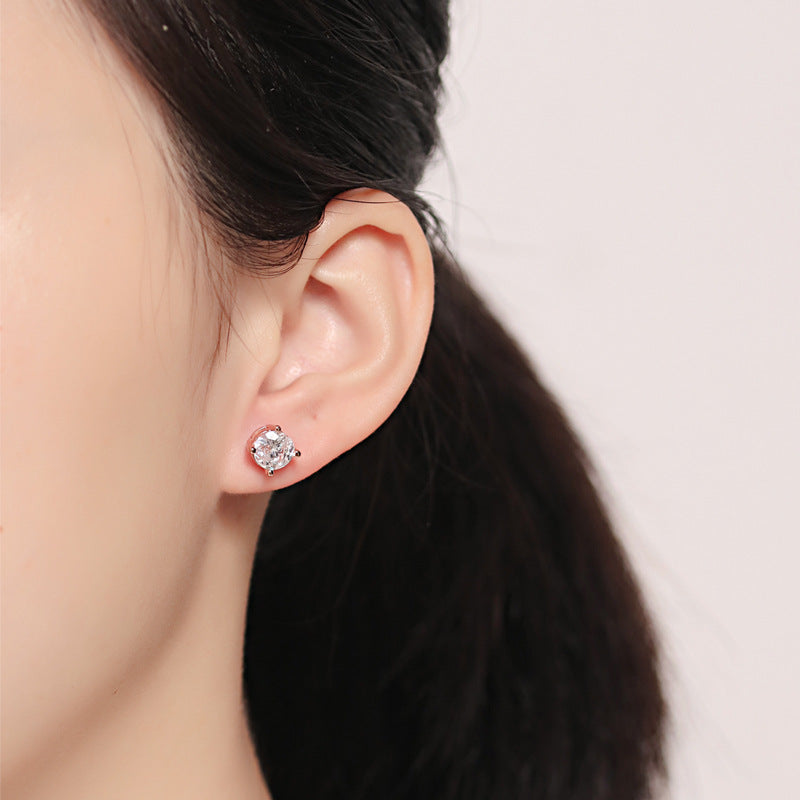925 Silver Round Solitaire Zirconia Studs