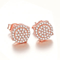 925 Silver Full Halo Circle Studs